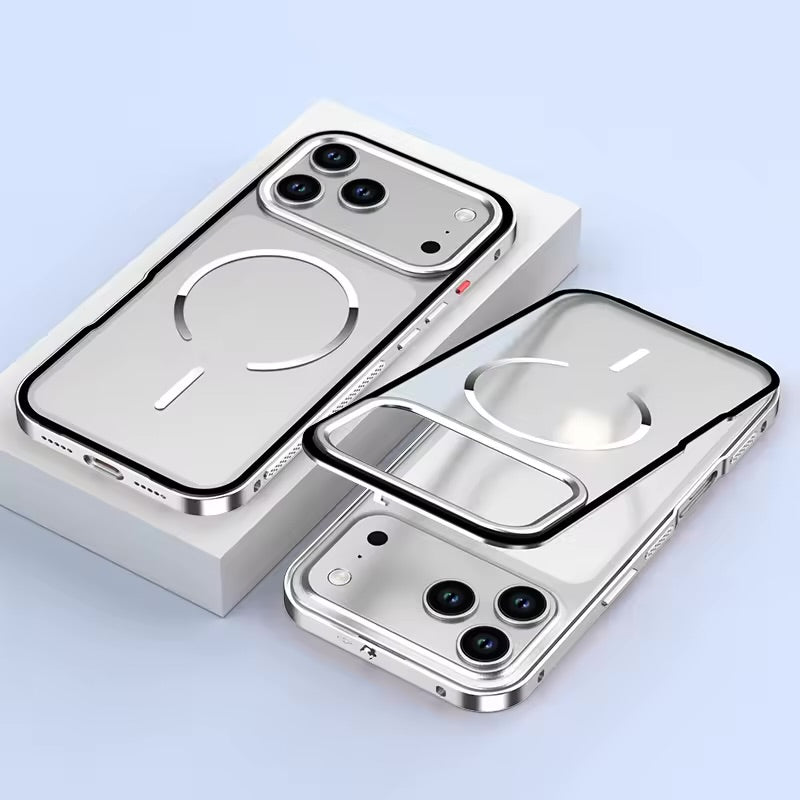 Single-sided snap metal case