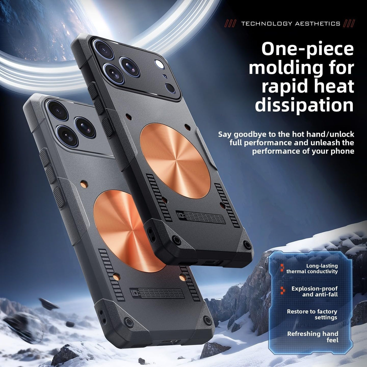 Copper Heat Dissipation Magnetic phone Case