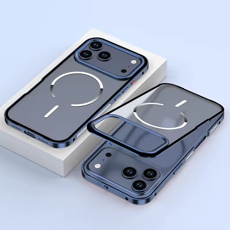 Single-sided snap metal case