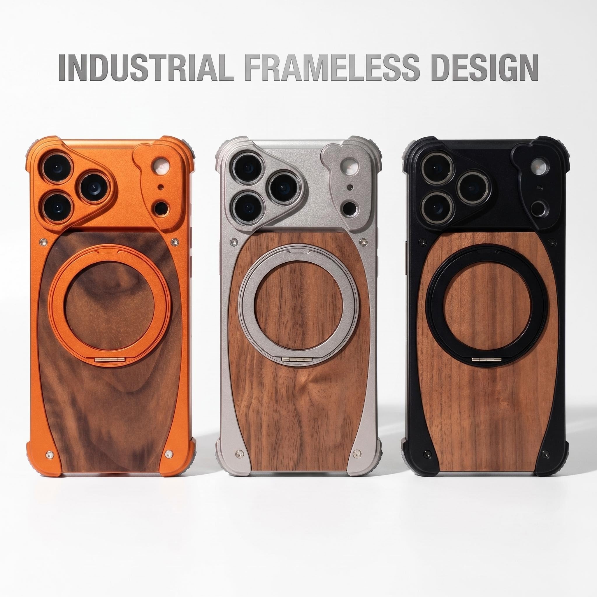 Wood Aluminum Metal Magnetic Case