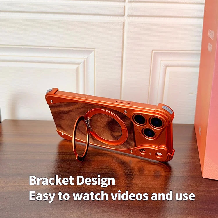 Wood Aluminum Metal Magnetic Case