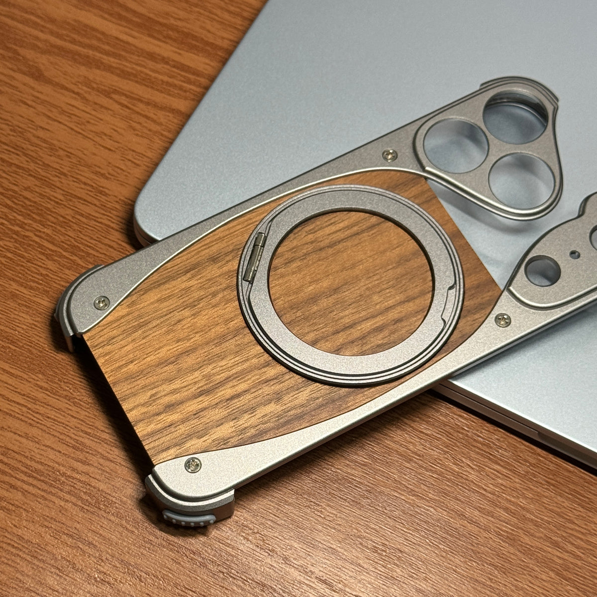 Wood Aluminum Metal Magnetic Case